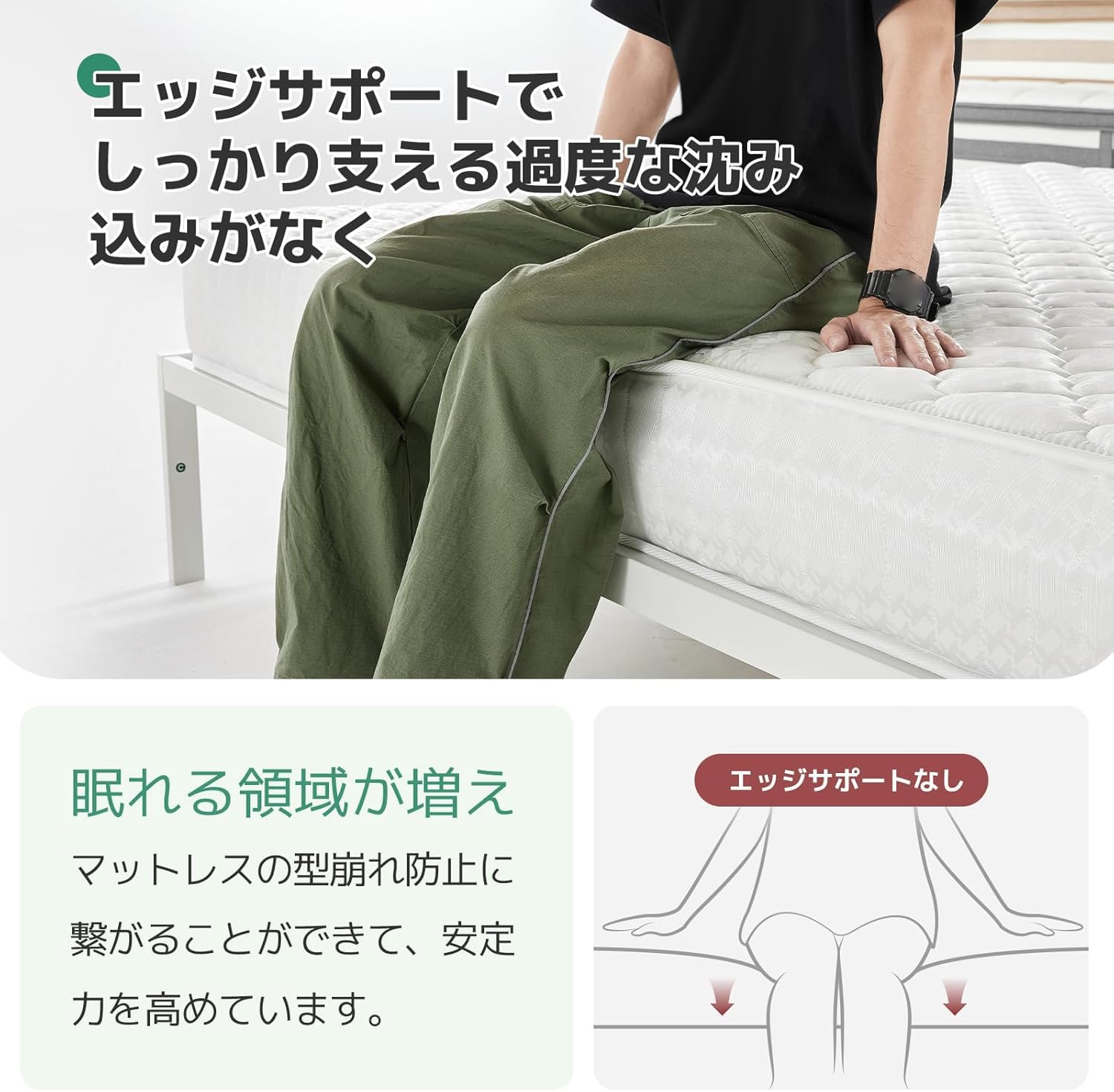 Amazon.co.jp: マットレス シングル 硬め 極厚20cm コイルマットレス